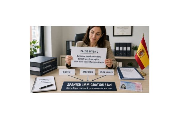 Do British and American citizens have fewer immigration rights in Spain? False Myth 2